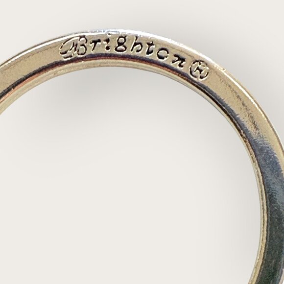 Brighton Silver Tone Keyring Keychain Ornate Filigree Design Crystal Accents - Picture 2 of 4